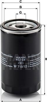 Mann-Filter W 719/12 - Масляный фильтр autodif.ru