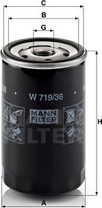 Mann-Filter W 719/36 - Масляный фильтр autodif.ru