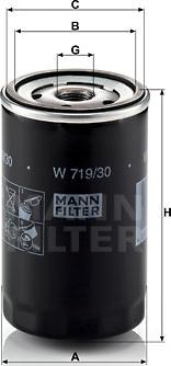 Mann-Filter W 719/30 - Масляный фильтр autodif.ru