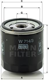 Mann-Filter W 714/3 - Масляный фильтр autodif.ru