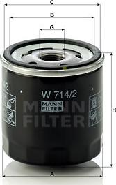 Mann-Filter W 714/2 - Масляный фильтр autodif.ru
