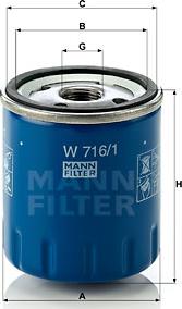 Mann-Filter W 716/1 - Масляный фильтр autodif.ru