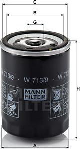 Mann-Filter W 713/9 - Масляный фильтр autodif.ru