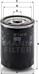 Mann-Filter W 713/19 - Масляный фильтр autodif.ru