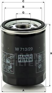 Mann-Filter W 713/29 - Масляный фильтр autodif.ru