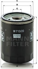 Mann-Filter W 713/20 - Масляный фильтр autodif.ru