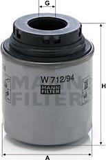 Mann-Filter W 712/94 - Масляный фильтр autodif.ru