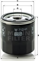 Mann-Filter W 712/41 - Масляный фильтр autodif.ru