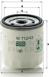 Mann-Filter W 712/43 - Масляный фильтр autodif.ru