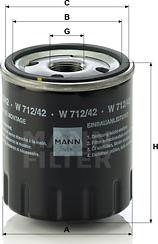 Mann-Filter W 712/42 - Масляный фильтр autodif.ru