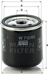 Mann-Filter W 712/80 - Масляный фильтр autodif.ru