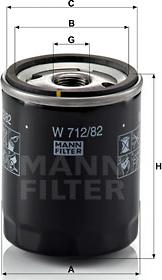 Mann-Filter W 712/82 - Масляный фильтр autodif.ru