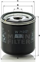 Mann-Filter W 712/21 - Фильтр масл.CHRYSLER VOYAGER/NEON/PT CRUISER/DODGE CARAVAN/ГАЗ (с двиг.Кр autodif.ru