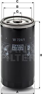 Mann-Filter W 724/1 - Масляный фильтр autodif.ru