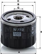 Mann-Filter W 77/2 - Масляный фильтр autodif.ru