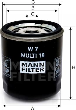 Mann-Filter W 7 MULTI 18 - Масляный фильтр autodif.ru
