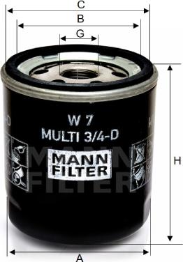 Mann-Filter W 7 MULTI 3/4-D - Масляный фильтр autodif.ru