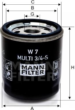 Mann-Filter W 7 MULTI 3/4-S - Масляный фильтр autodif.ru