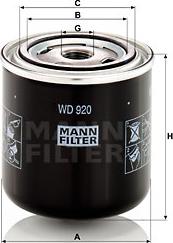 Mann-Filter WD 920 - Фильтр, система рабочей гидравлики autodif.ru