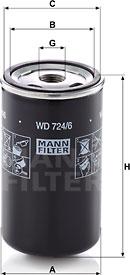 Mann-Filter WD 724/6 - MANN-FILTER WD7246 фильтр масляный!(GERMANY)гидравл.H138 D76 3/4-16 UNF\ ATLAS, LIEBHERR autodif.ru
