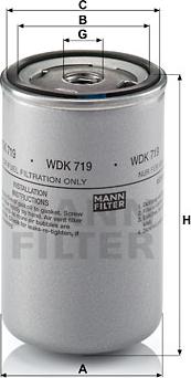 Mann-Filter WDK 719 - Фильтр топливный MAN TRUCK G90 (87-95), L2000 + L2000 Evolution (94-), M90 (88-96), M2000 + M2000 Ev autodif.ru