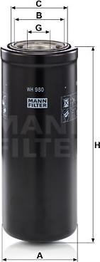 Mann-Filter WH 980 - Гидрофильтр, автоматическая коробка передач autodif.ru