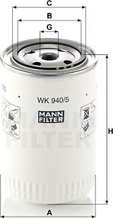 Mann-Filter WK 940/5 - Топливный фильтр autodif.ru