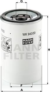 Mann-Filter WK 940/33 x - Топливный фильтр autodif.ru