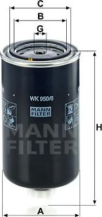 Mann-Filter WK 950/6 - Топливный фильтр autodif.ru