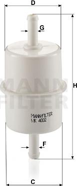 Mann-Filter WK 4002 - Топливный фильтр autodif.ru