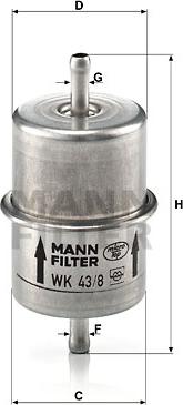 Mann-Filter WK 43/8 - Топливный фильтр autodif.ru