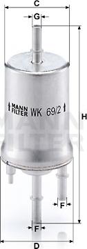 Mann-Filter WK 69/2 - Топливный фильтр autodif.ru