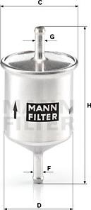 Mann-Filter WK 66 - фильтр топливный!\Ford Maverick 2.4 96-98,Nissan Almera 1.4-2.0 95> autodif.ru