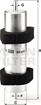 Mann-Filter WK 6003 - Фильтр топливный для а/м VW A6/OCTAVIA MANN autodif.ru