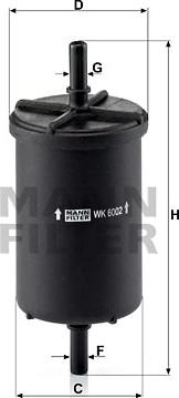 Mann-Filter WK 6002 - Топливный фильтр autodif.ru