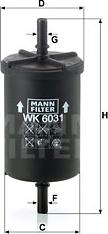 Mann-Filter WK 6031 - Топливный фильтр autodif.ru