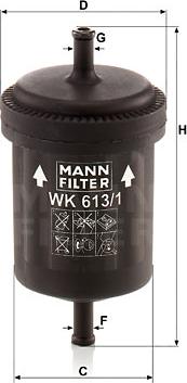 Mann-Filter WK 613/1 - Топливный фильтр autodif.ru