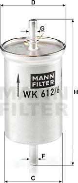 Mann-Filter WK 612/6 - Топливный фильтр autodif.ru