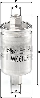 Mann-Filter WK 612/3 - Топливный фильтр autodif.ru
