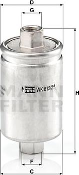 Mann-Filter WK 612/2 - Фильтр топливный DAEWOO Nexia/Espero/LAND ROVER Defender 90/110 MANN-FILTER WK 612/2 autodif.ru