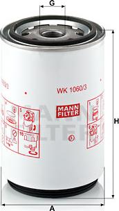 Mann-Filter WK 1060/3 x - Топливный фильтр autodif.ru