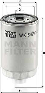 Mann-Filter WK 842/16 - Топливный фильтр autodif.ru