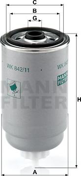 Mann-Filter WK 842/11 - Топливный фильтр autodif.ru