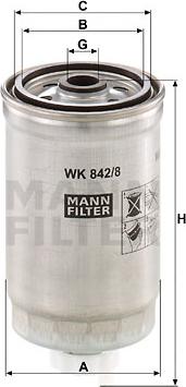 Mann-Filter WK 842/8 - Топливный фильтр autodif.ru