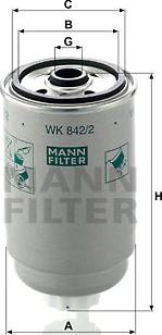Mann-Filter WK 842/2 - Топливный фильтр autodif.ru