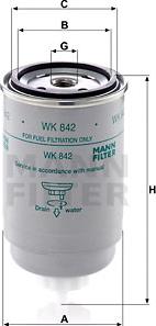 Mann-Filter WK 842 - Топливный фильтр autodif.ru