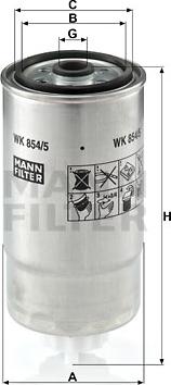Mann-Filter WK 854/5 - Топливный фильтр autodif.ru