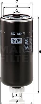 Mann-Filter WK 854/1 - Топливный фильтр autodif.ru