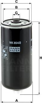 Mann-Filter WK 854/2 - Топливный фильтр autodif.ru