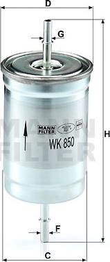Mann-Filter WK 850 - Топливный фильтр autodif.ru